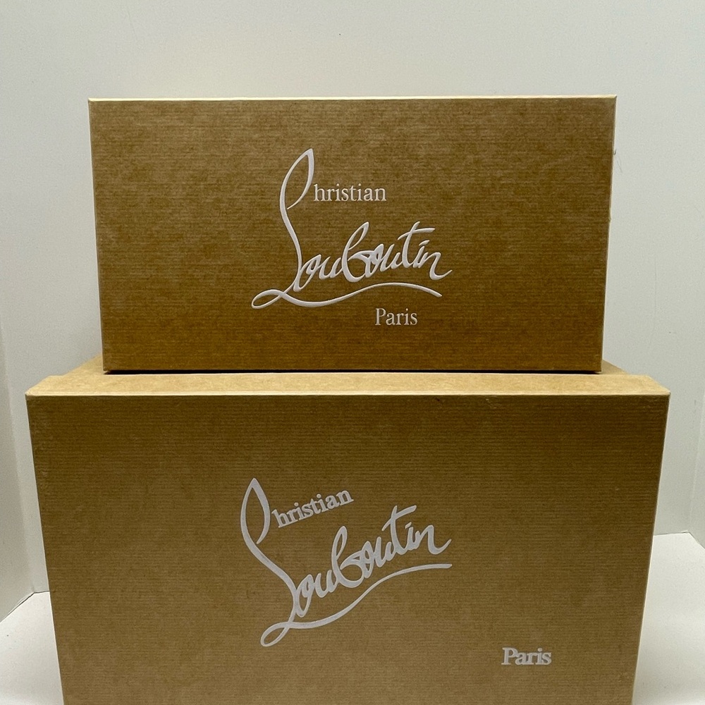Set of Two Christian Louboutin Tan Shoe Boxes